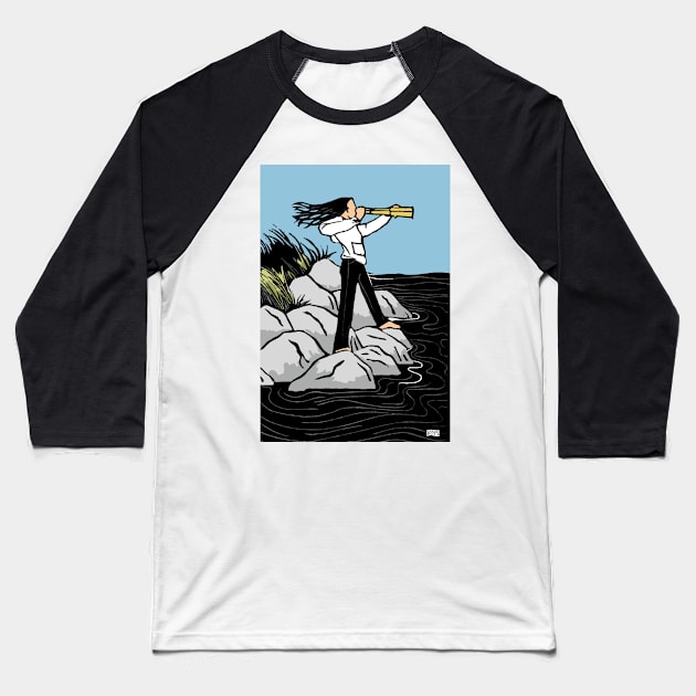 Long Island Sound Lookout Baseball T-Shirt by katydidkay